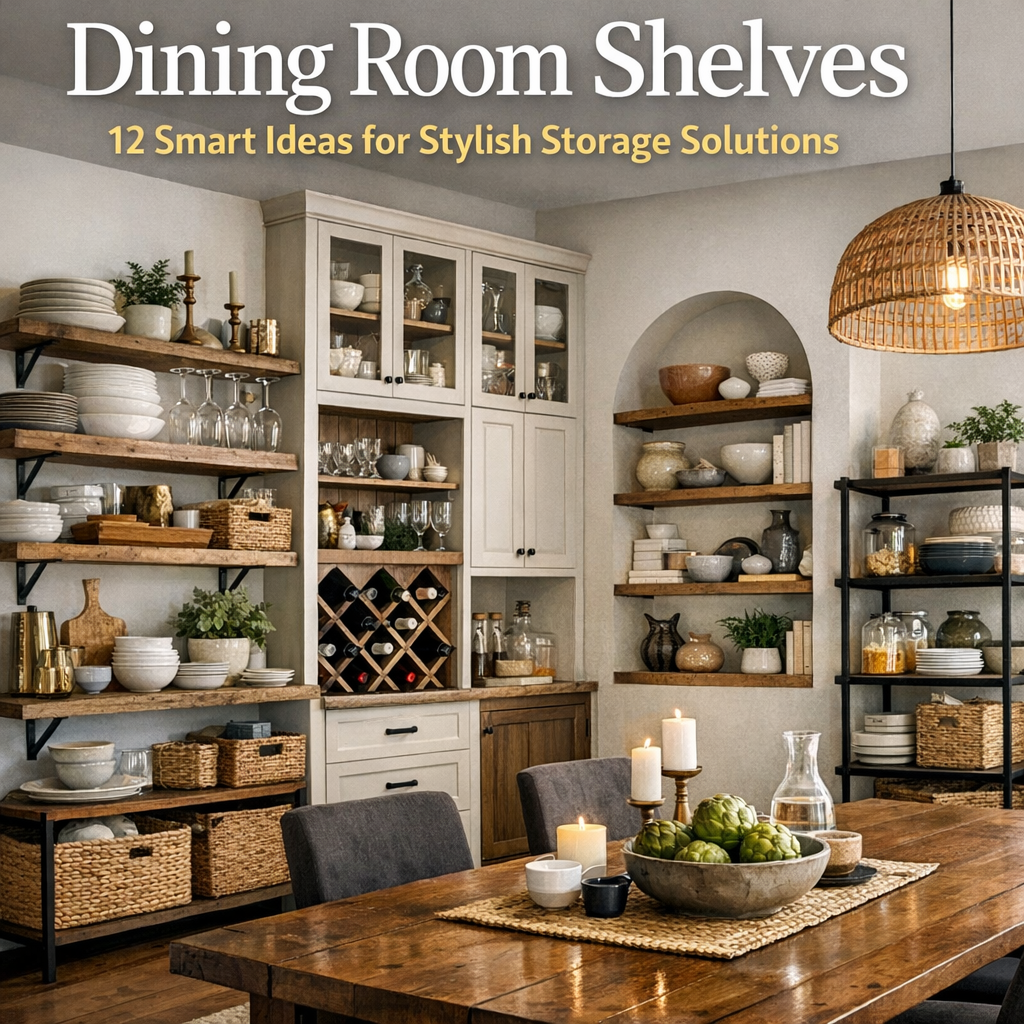 Illustration of Dining Room Shelves: 12 Smart Ideas for Stylish Storage Solutions