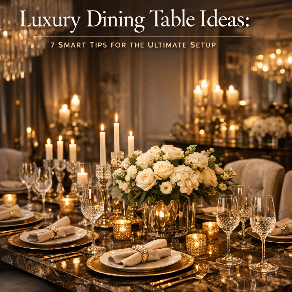 Illustration of Luxury Dining Table Ideas: 7 Smart Tips for the Ultimate Setup